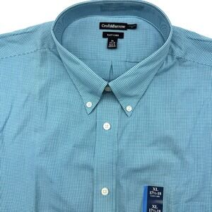 Croft&Barrow Classic Fit Men's Blue Check XL‎ Short Sleeve Button Down NWT